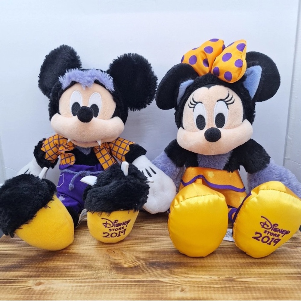 Disney Mickey and Minnie Plush Toys - Black, Yellow, Purple
